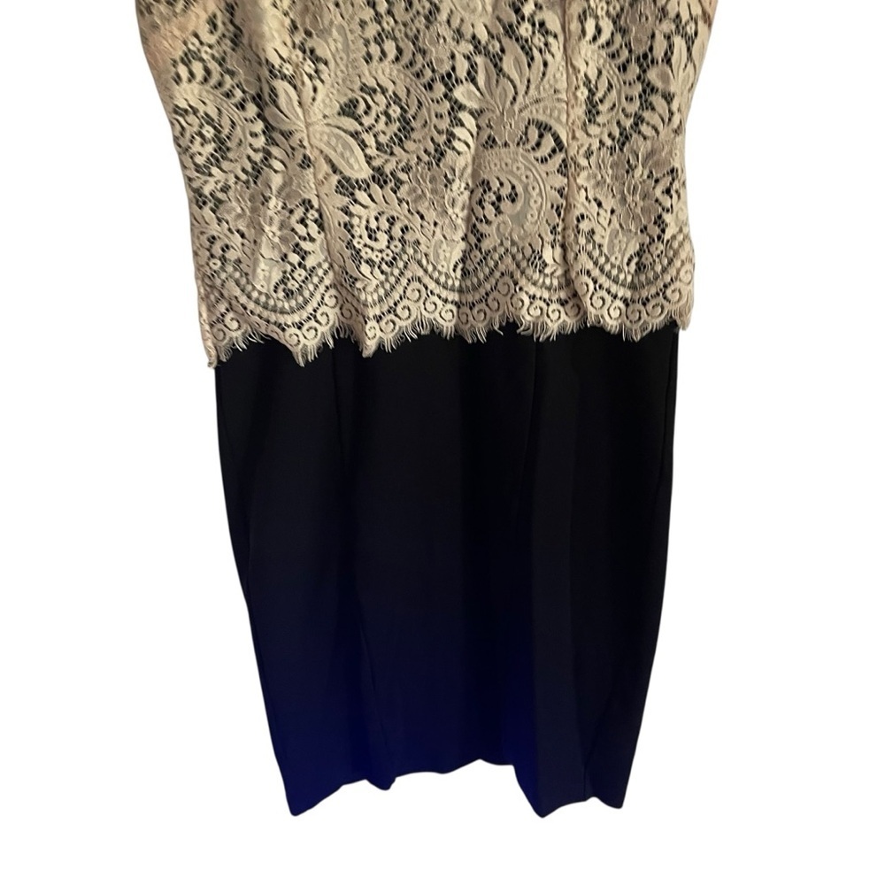 Ted Baker Tan and Brown Sheath Dress V-Neck Flutter Cap Sleeves - Picture 5 of 8